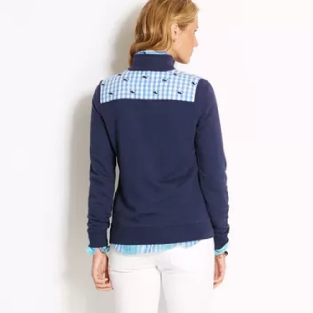 Gingham Whale Embroidered Shep Shirt - Picture 2 of 2